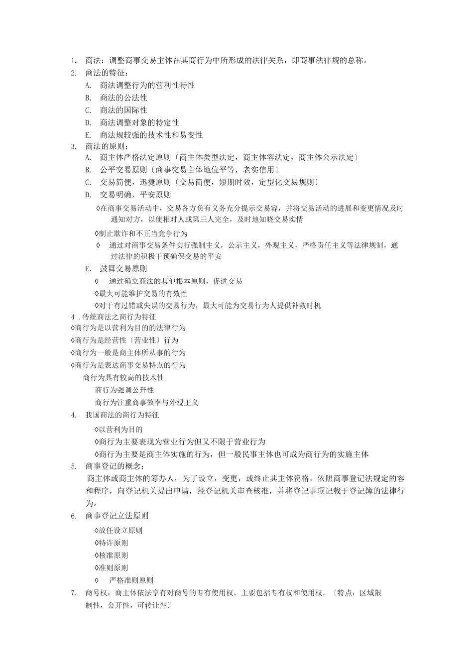 商法复习总结A_第1页
