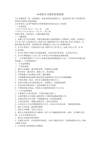 商贸公司管理规章制度全