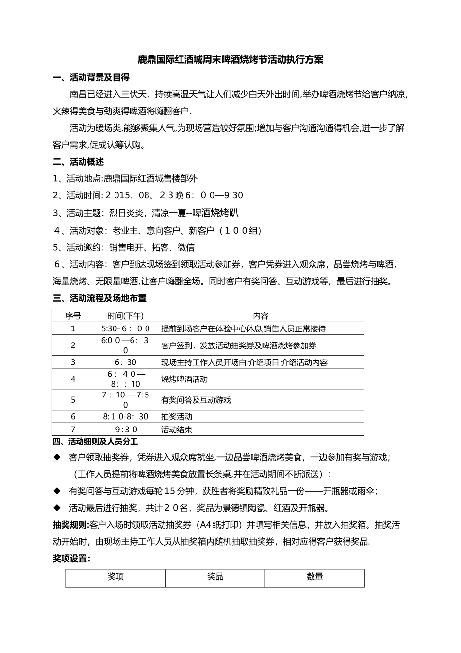 啤酒烧烤节活动执行方案_第1页