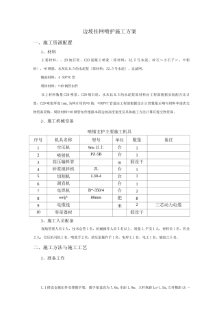 喷浆护坡施工及方案