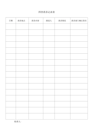 四害消杀记录表