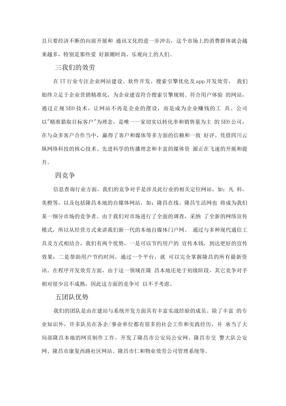 四川云纵网络公司企业策划书_第2页