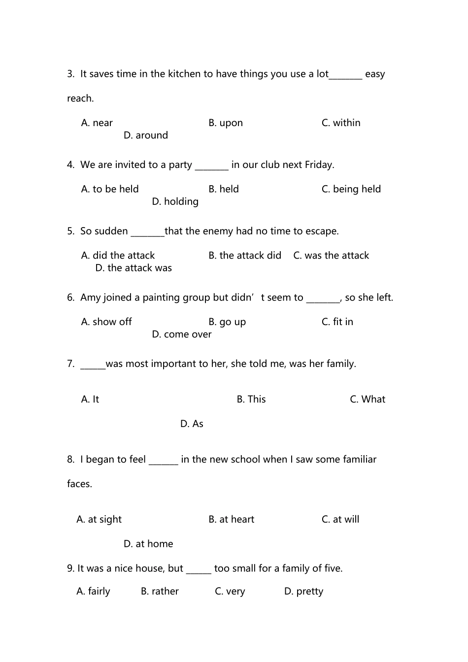 四川省成都外国语学校2025届高三4月月考英语_第3页