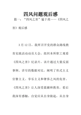 四风问题观后感