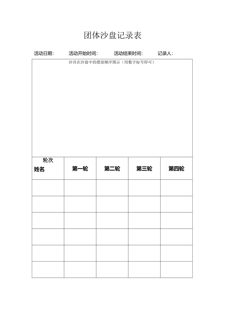 团体沙盘活动记录表_第2页