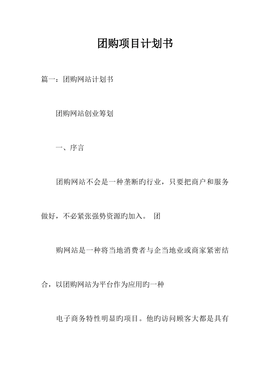 团购项目计划书_第1页