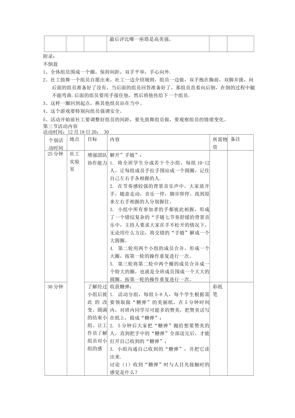 团队建设小组活动计划书_第3页