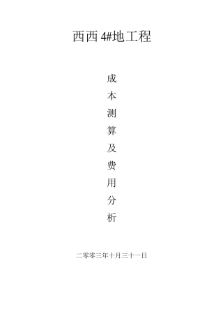 园区建筑房产-西西4#地项目可行性研究报告