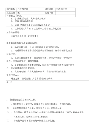 园林绿化岗位工作任职要求及岗位职责