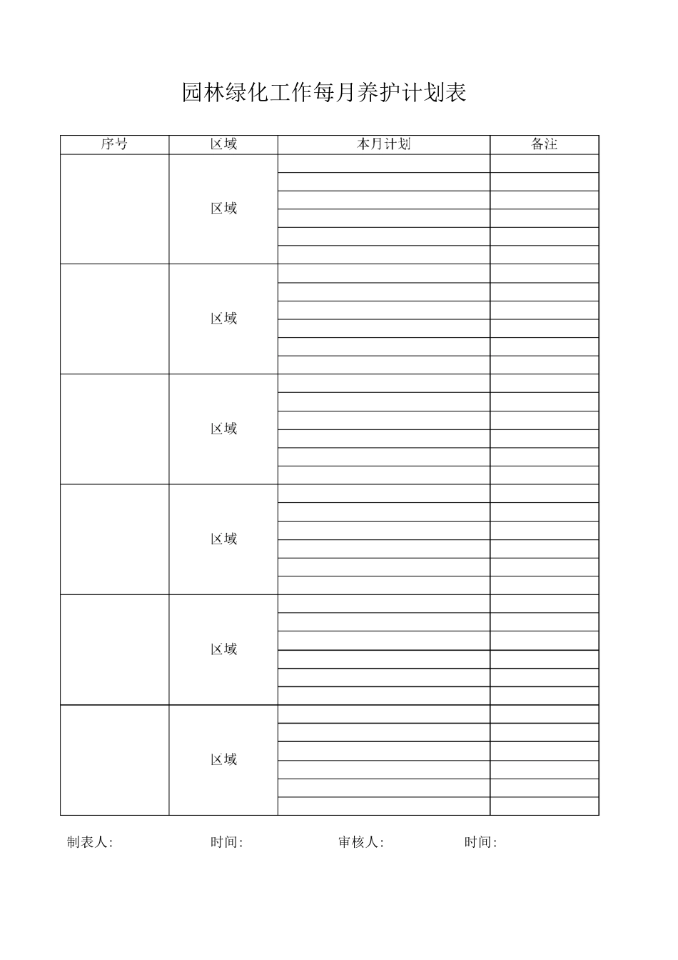 园林绿化工作每月养护计划表_第1页