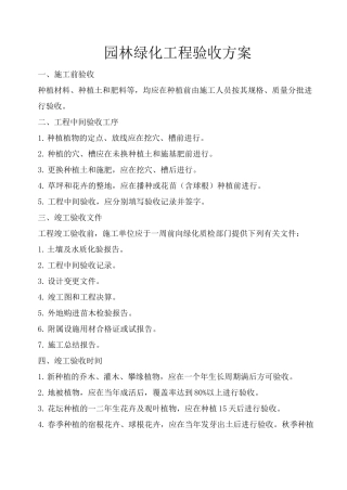 园林绿化工程验收方案