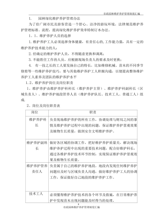 园林绿化维护养护管理办法
