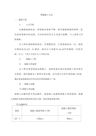 围墙施工方法