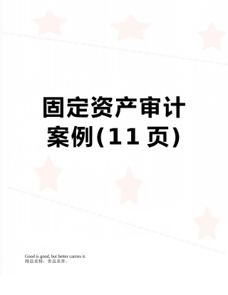 固定资产审计案例