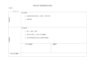 固定资产报损报废申请表