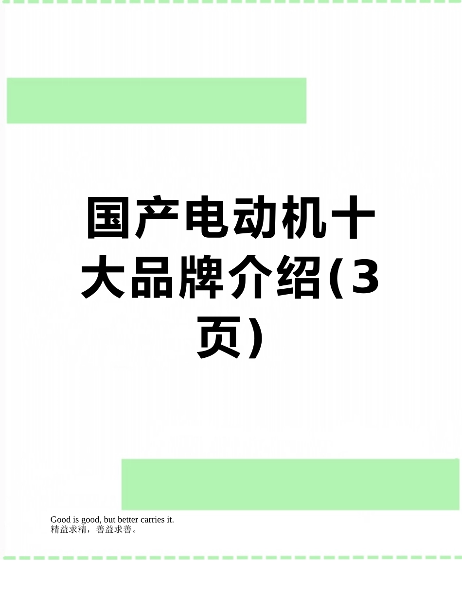 国产电动机十大品牌介绍_第1页