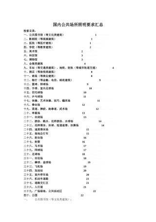 国内公共场所照明要求汇总