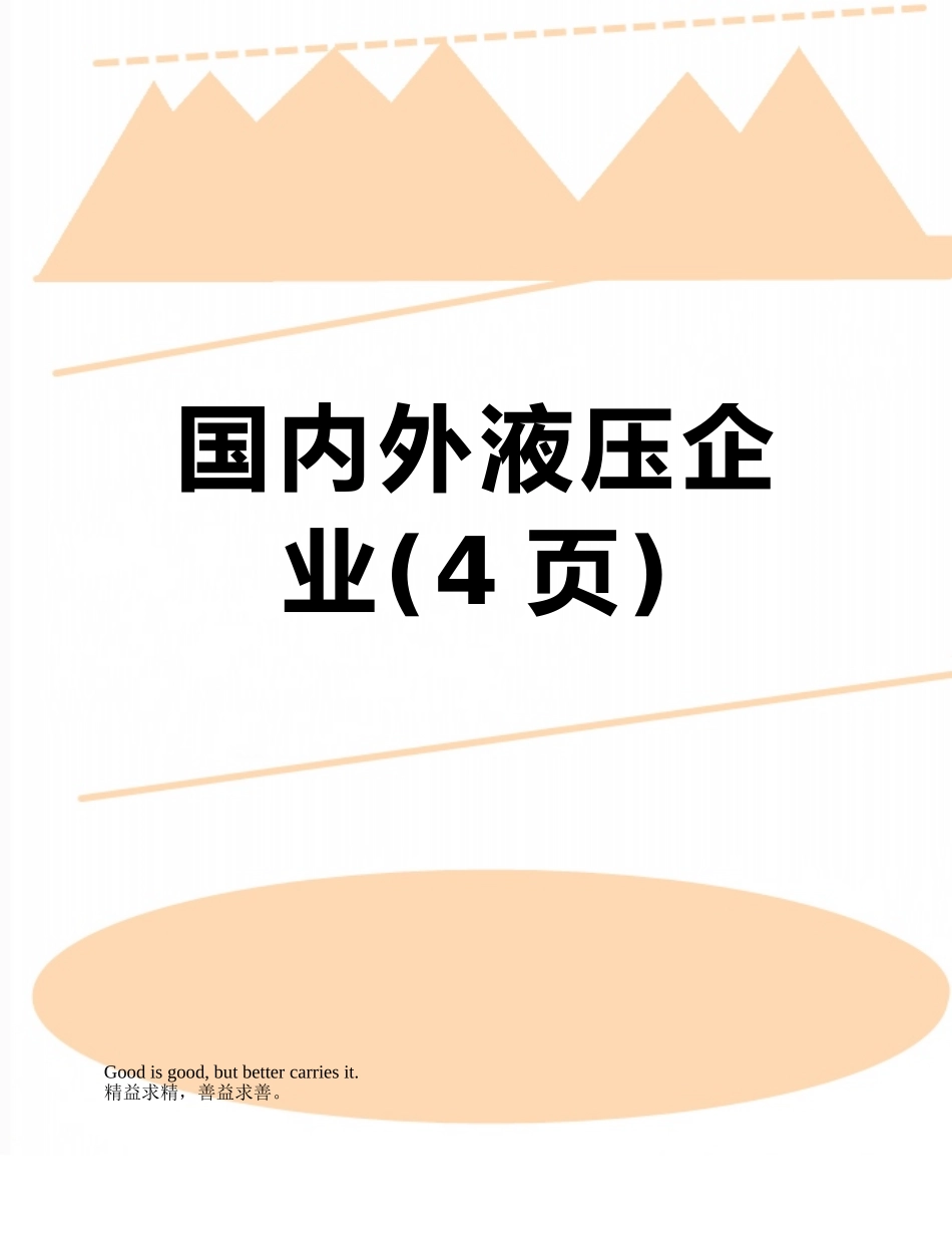 国内外液压企业_第1页