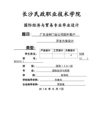 国外客户开发方案设计