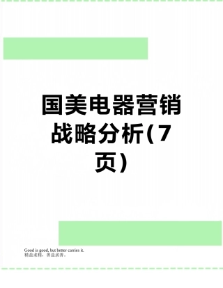 国美电器营销战略分析