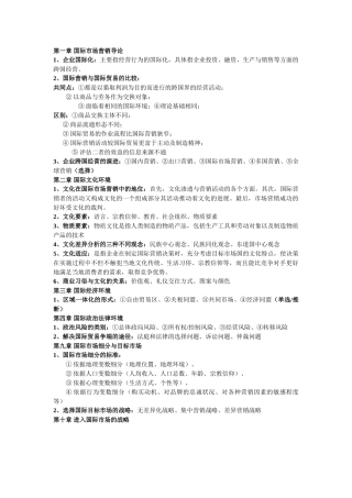 国际市场营销学整理