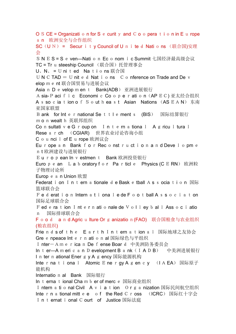 国际重要组织名称_第2页