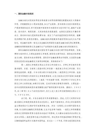 国际金融市场现状
