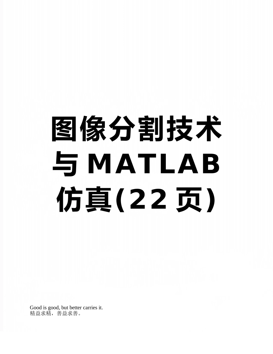 图像分割技术与MATLAB仿真_第1页