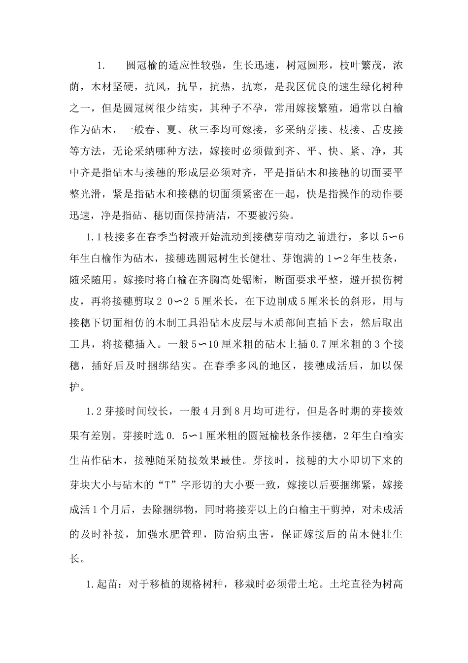 圆冠榆苗木供应方案_第1页