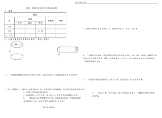 圆柱、圆锥的表面积和体积练习试题
