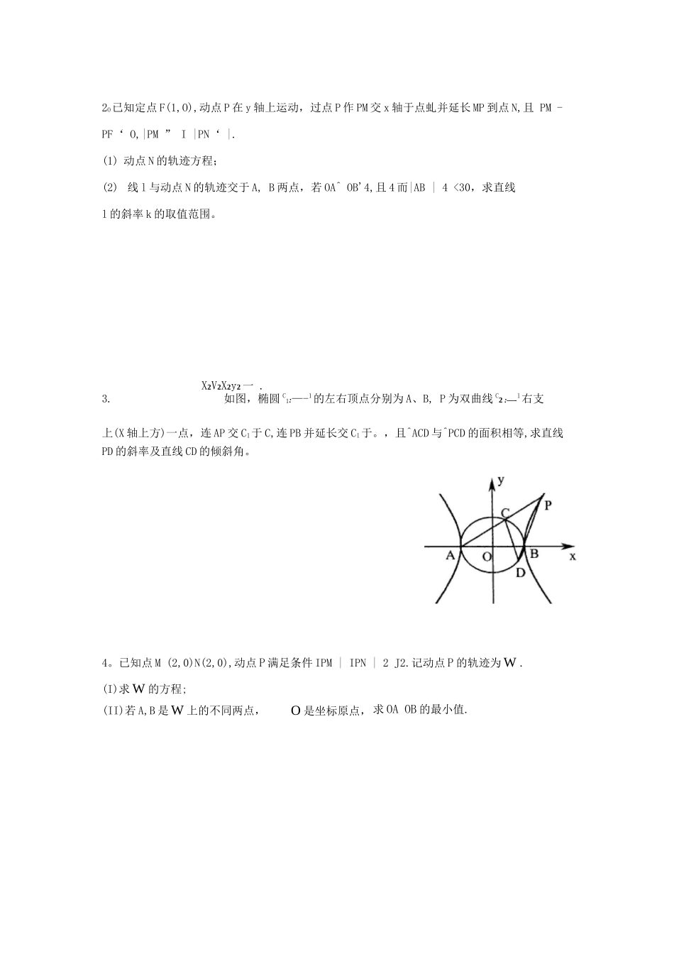 圆锥曲线综合试题含答案_第2页