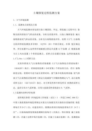 土壤修复过程监测方案