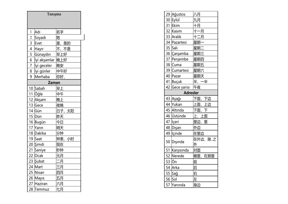 土耳其语常用单词500个_第2页
