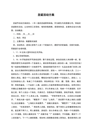 圣诞活动方案