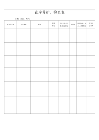 在库养护检查表