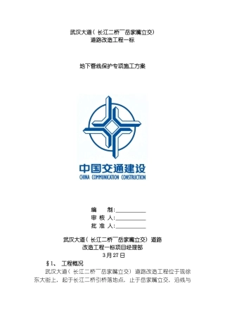 地下管线保护专项施工方模板