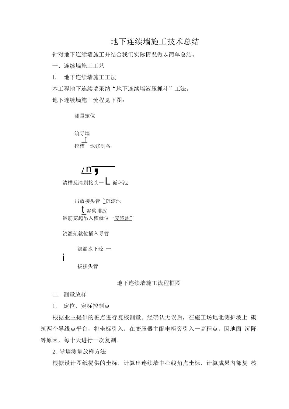 地下连续墙施工总结_第1页