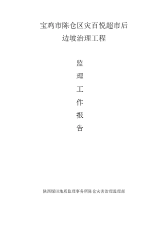 地灾项目监理总结报告