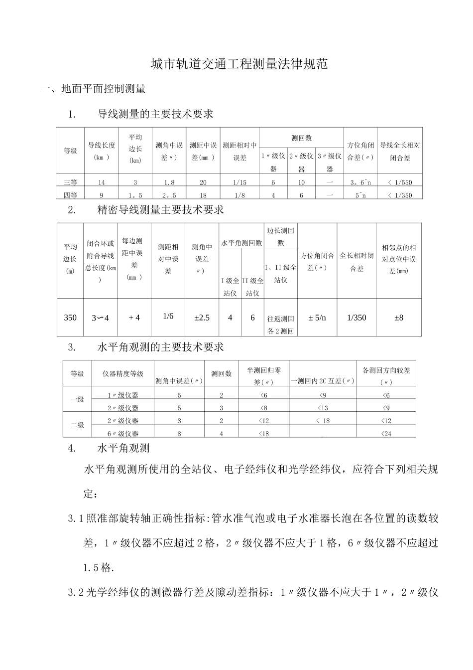 地铁施工测量限差摘要_第1页