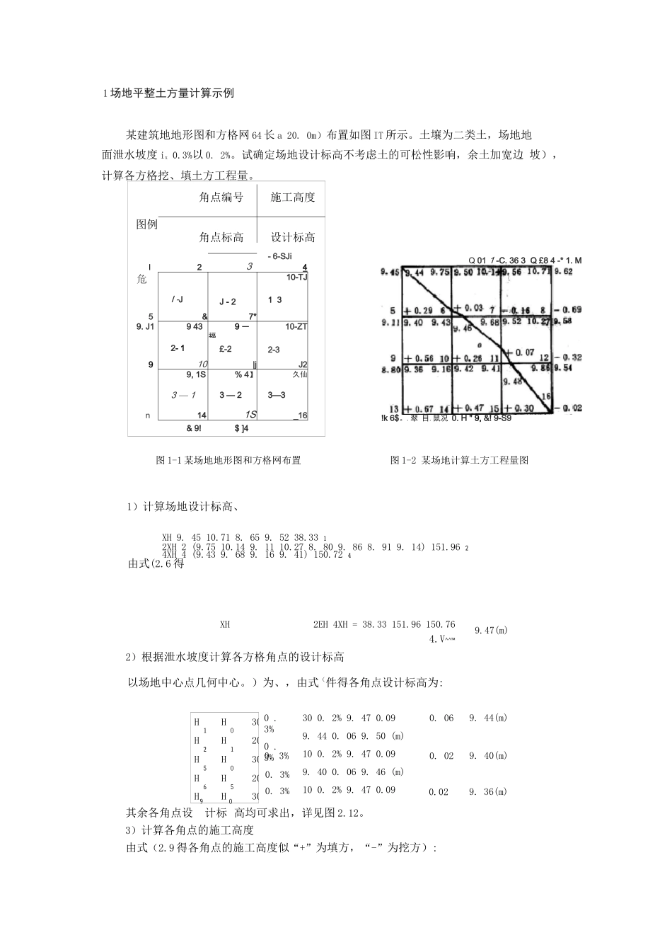 场地平整土方量计算示例_第1页