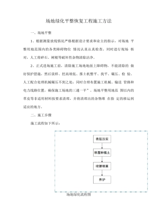 场地绿化平整恢复工程施工方法