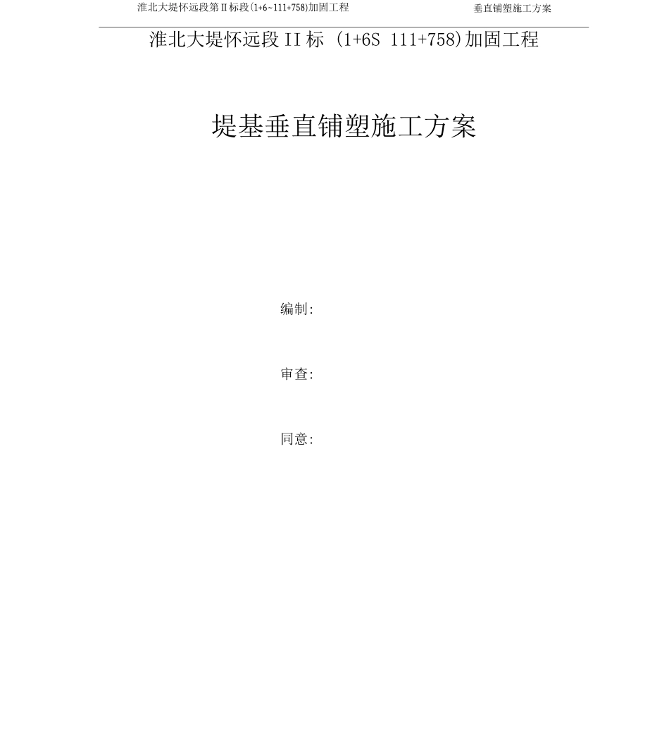 垂直铺塑工程施工方案_第1页
