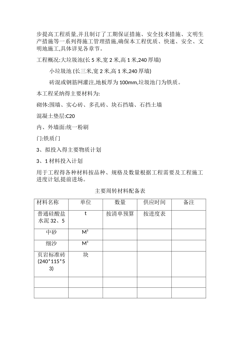 垃圾池施工组织设计_第2页