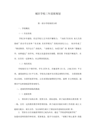 城区学校三年发展规划