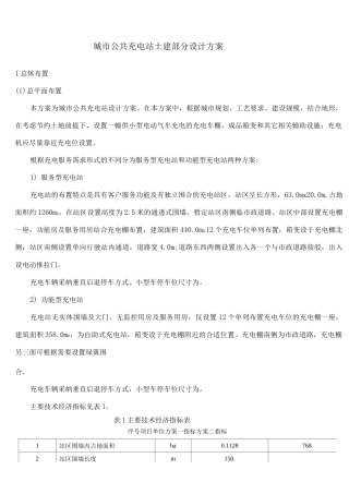 城市公共充电站土建部分设计方案