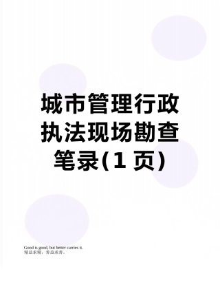 城市管理行政执法现场勘查笔录