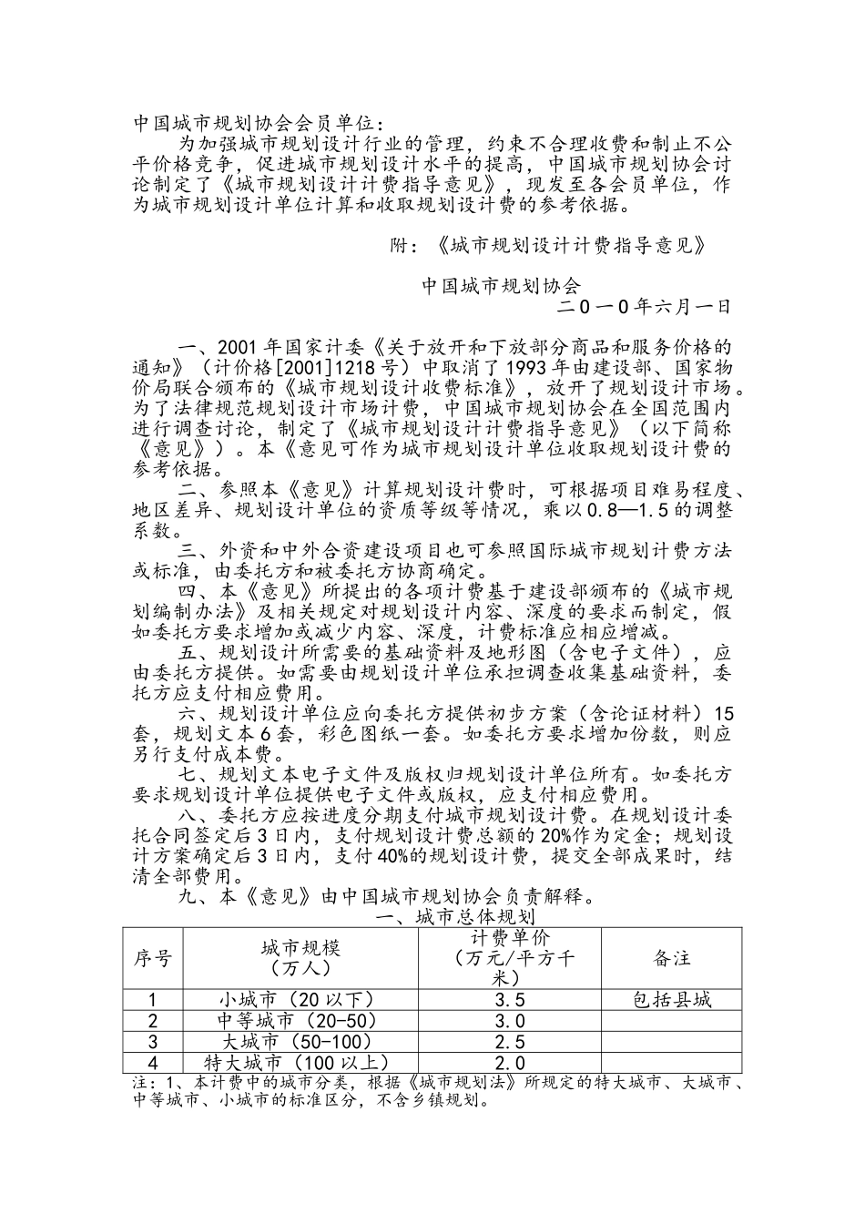 城市规划设计收费标准_第1页