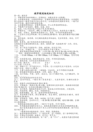 城市规划相关知识笔记复习要点总结