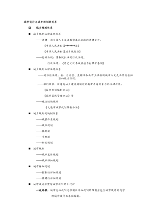 城市设计与城市规划的关系