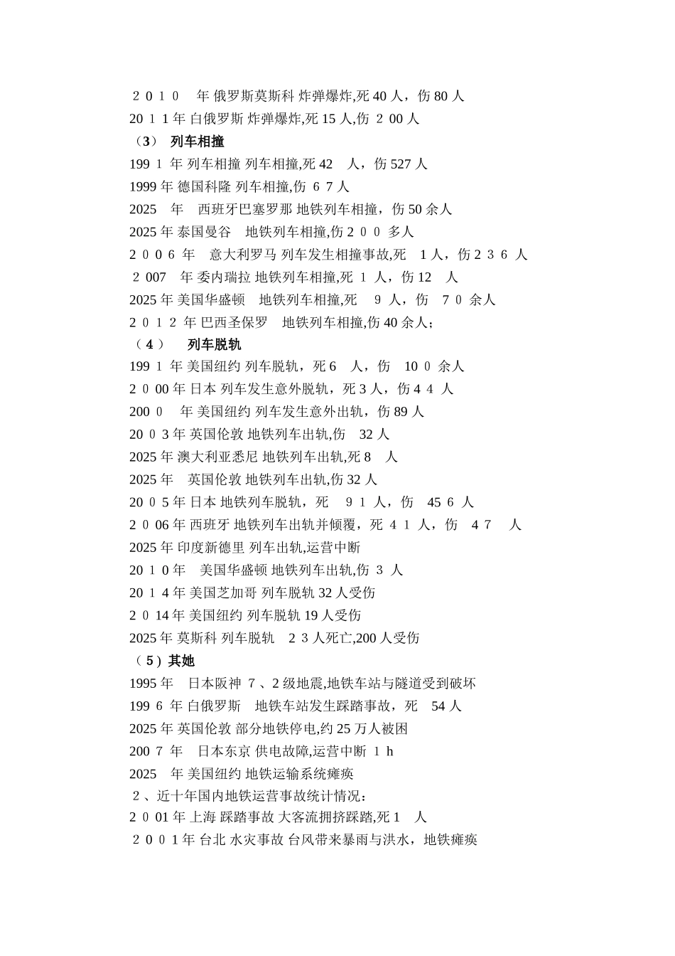城市轨道交通运营阶段事故案例统计、汇编-2025_第3页